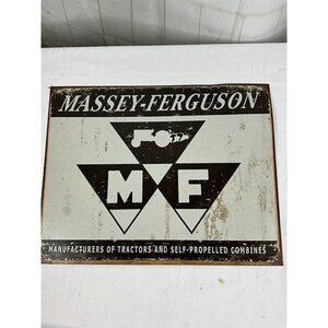 Massey-Ferguson Tractor Combine Logo Distressed Retro Vintage Metal Tin Sign